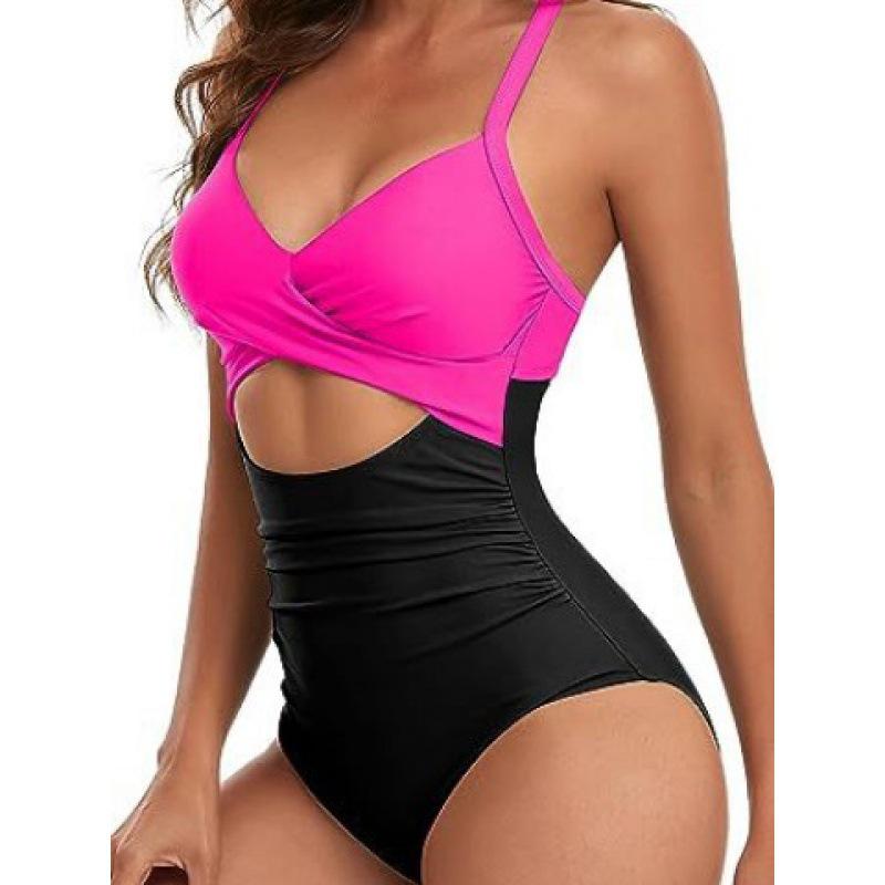 Европейский и американский женский сексуальный купальник с открытой спиной, цельный, облегающего кроя и с полым дизайном