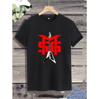 2024 Новые футболки с графикой логотипа группы Michael Schenker Msg Harajuku Унисекс Рубашка Свободный крой Короткий рукав Круглый вырез Досуг Мода