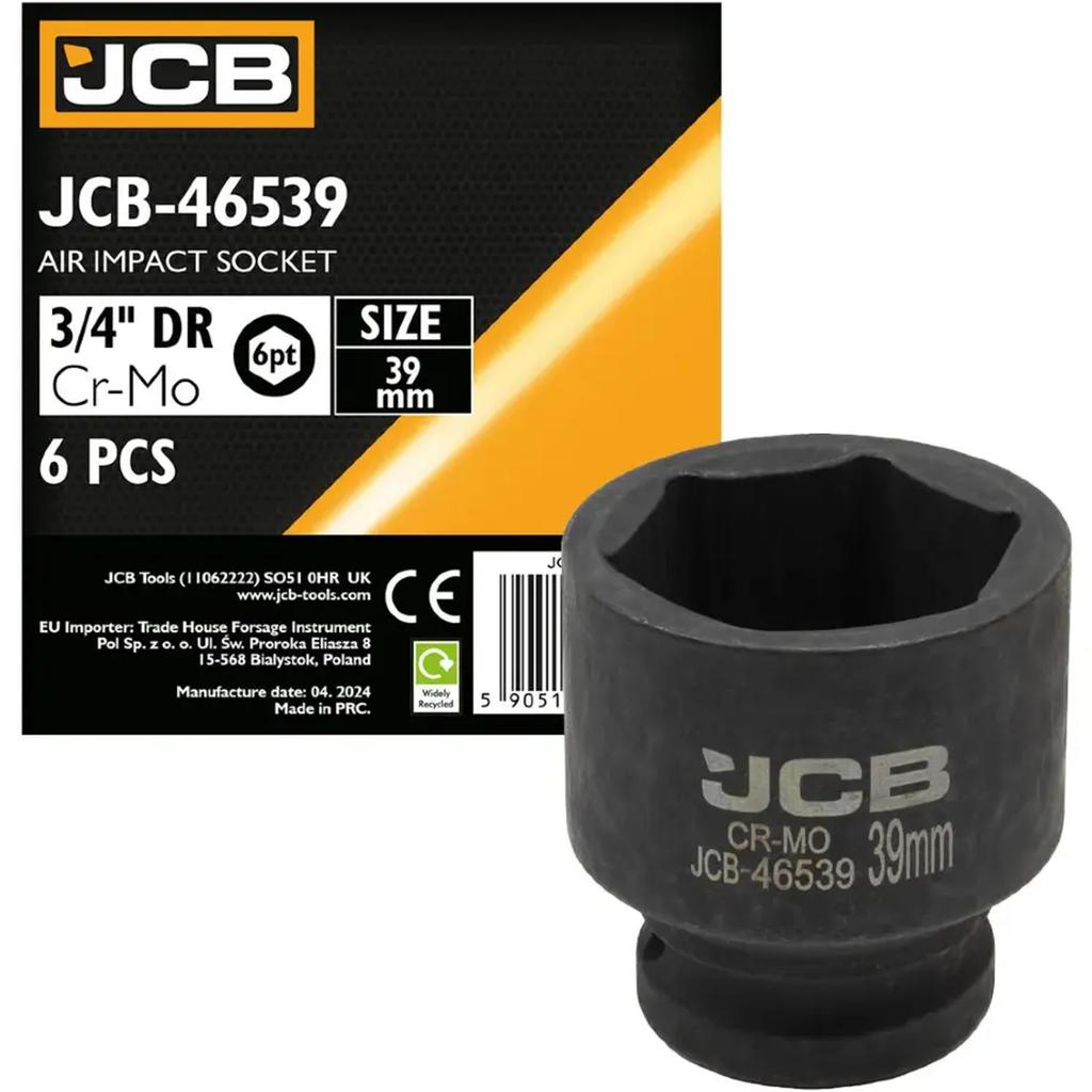 JCB Impact Socket 3/4" 16mm 6-Point Cr-Mo Socket Wrench