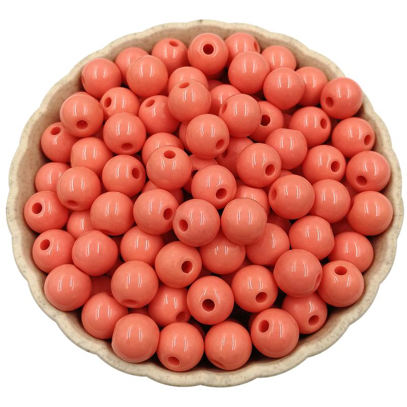 Товары для вечеринок для изготовления украшений Круглые свободные бусины своими руками Однотонные 50 шт. Многоцветные 10 мм Непрозрачные