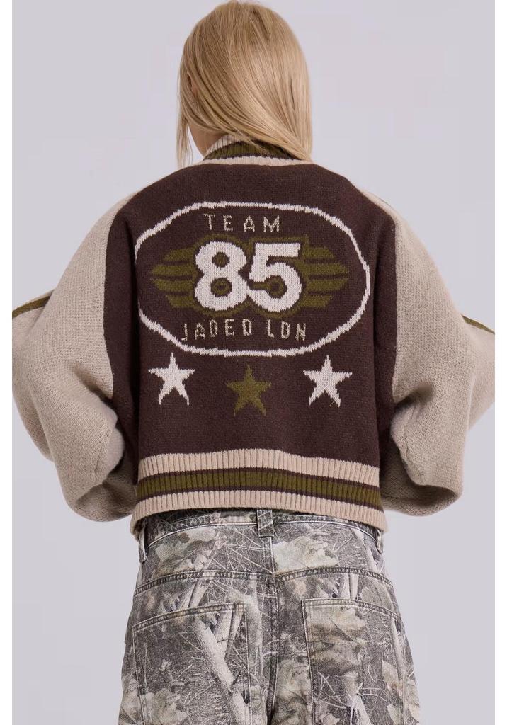 Autumn Retro Star Knit Sweater – Trendy Loose Fit