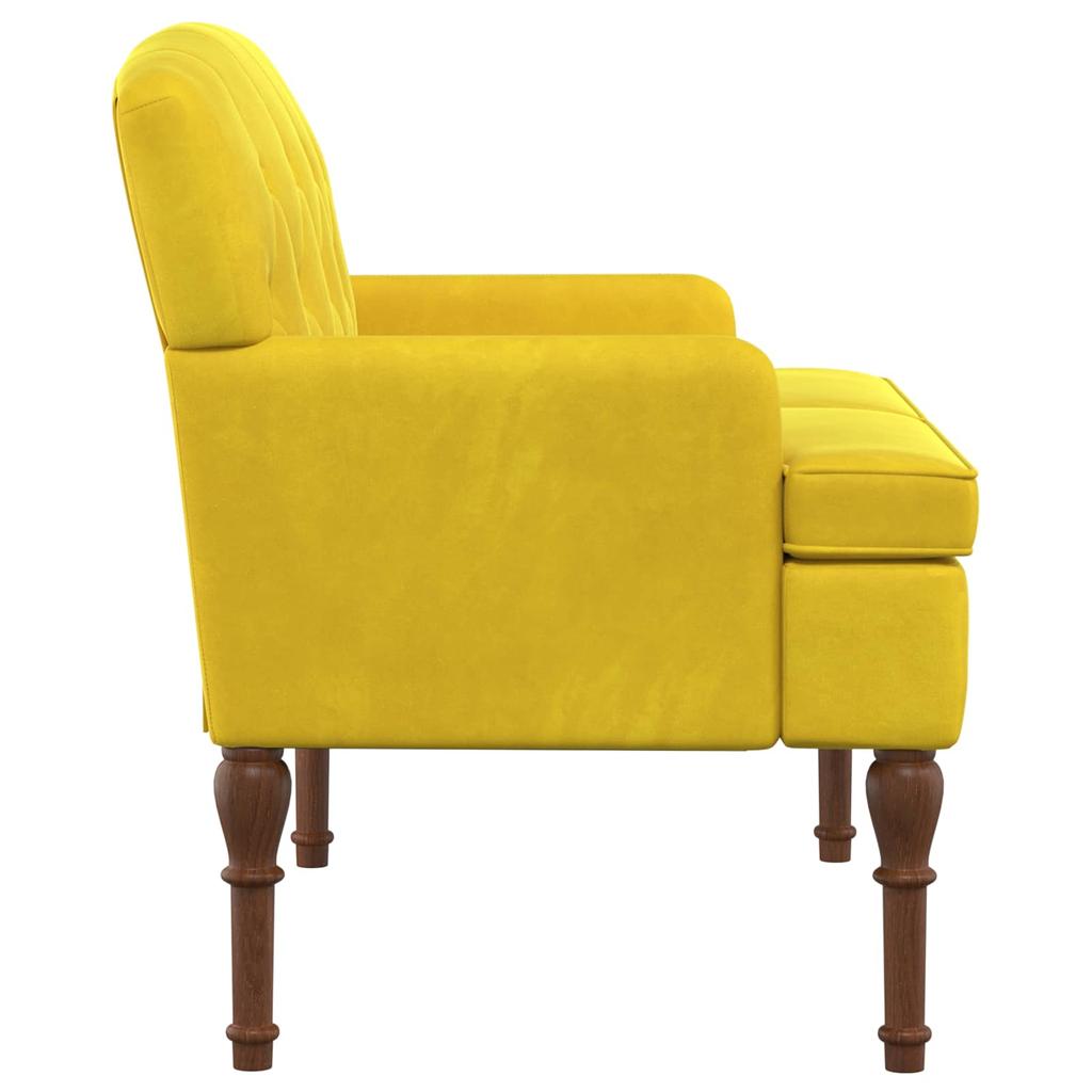 Two Seater with Button Tufting Light Yellow 111 x 65 x 79 cm Velvet