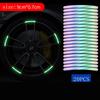 20Pc Car Wheel Hub Sticker Reflective Warning Stripes Driving Safety Tire Decor 3D Stickers for Motorcycles Bike Car Accessories