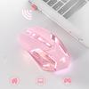 Cute Jelly Pink Girl Wireless Mouse 7 Color Breathing Light Gaming Mouse Rechargeable Bluetooth PC Computer Laptop Accessories