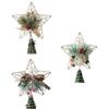 Ботворезы для рождественской елки Пятиконечная звезда Золотой блестящий рождественский топпер со звездой