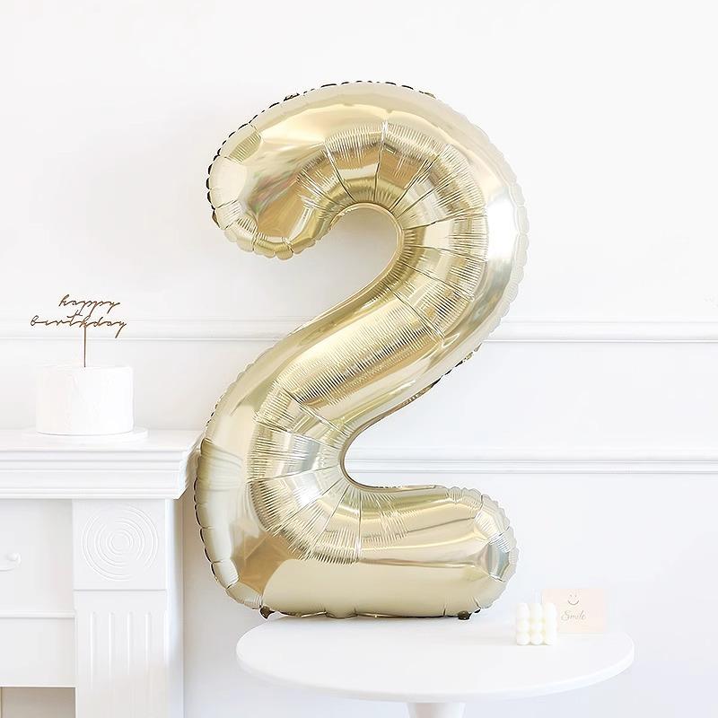 40-Inch Platinum Digital Balloon Props Girl Baby Year-Old Ceremony Sense Photo Background Arrangement