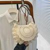 Летняя Модная Плетеная Хлопковая Сумка на Плечо для Женщин Crossbody Пляжная Дорожная Сумка-Мессенджер Женская