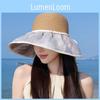 Женская летняя пляжная соломенная шляпа от солнца с широкими полями, стильная, повседневная, для улицы