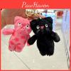 Black Delightful And Pink Cat Plush Doll Keychain With Soft Material For Bag Decorations