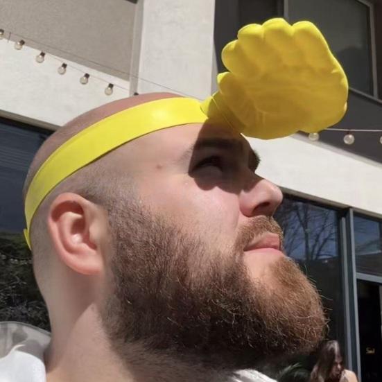 Yellow Palm-Shaped Sun Hat Creative UV Protection Hat Trendy and Funny Elastic Sun Hat Blocks Direct Sunlight Comfortable Summer Hat for Travel Beach