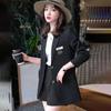 Autumn Fashionable Black Womens Blazer Casual Street Style Coat Long Sleeve