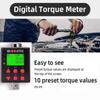 WISRETEC Digital Torque Wrench Adapter-Precision Electronic Torque Tool Converter and Meter with LCD Display Includes1/2"3/8"1/4