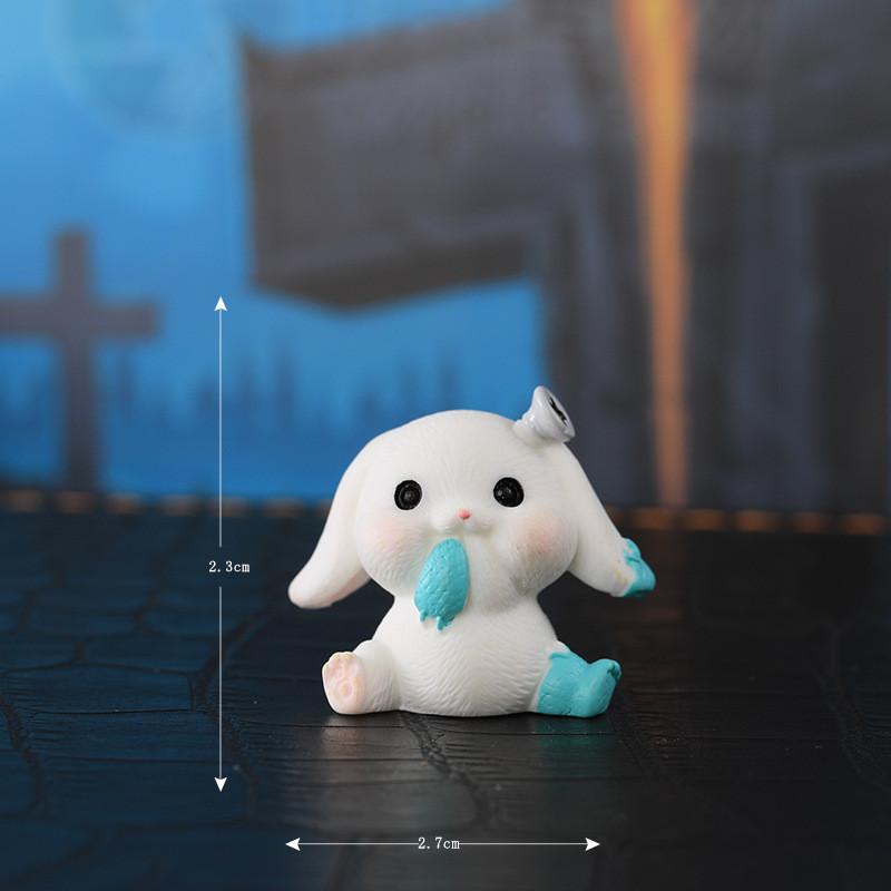 Delightful Halloween Cartoon Resin Rabbit Figurines For Succulent Planters And Mini Gardens