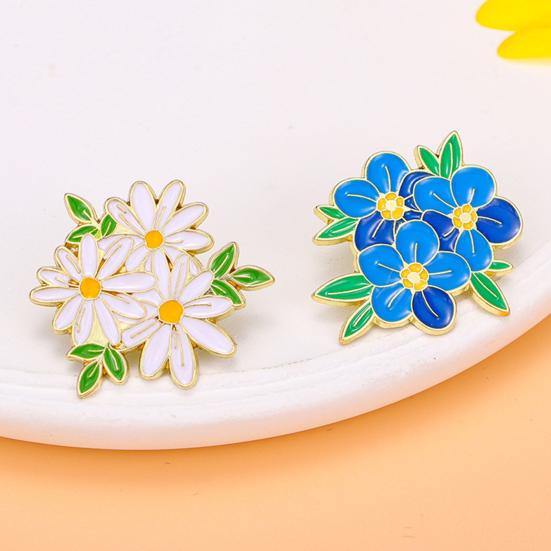 Брошь Яркий Цвет Пион Цветок Листья Форма Значок Украшение Одежды Свитера Шляпы Сумки Аксессуар