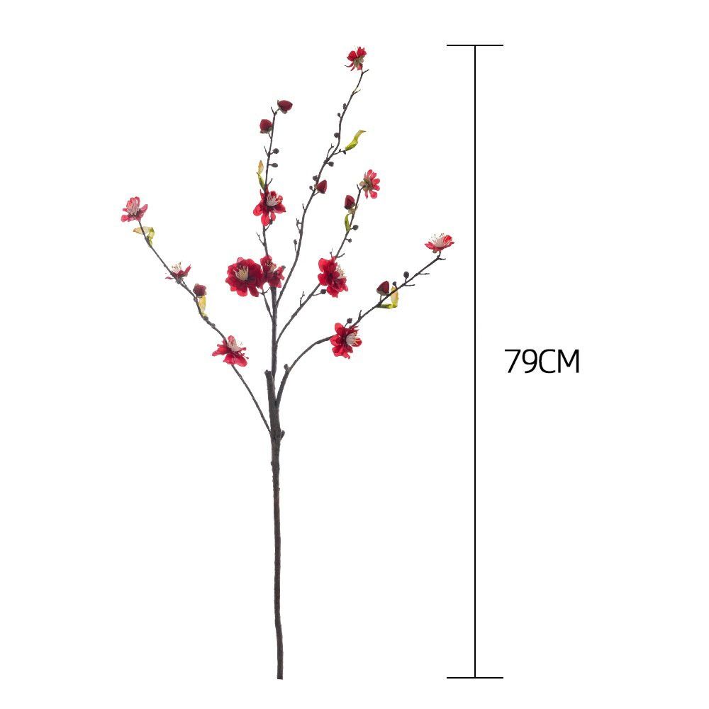 Шелковая ветка цветущей сливы с эффектом реального прикосновения 79 см Искусственный цветок Ветка искусственного персика Декор для сада на улице