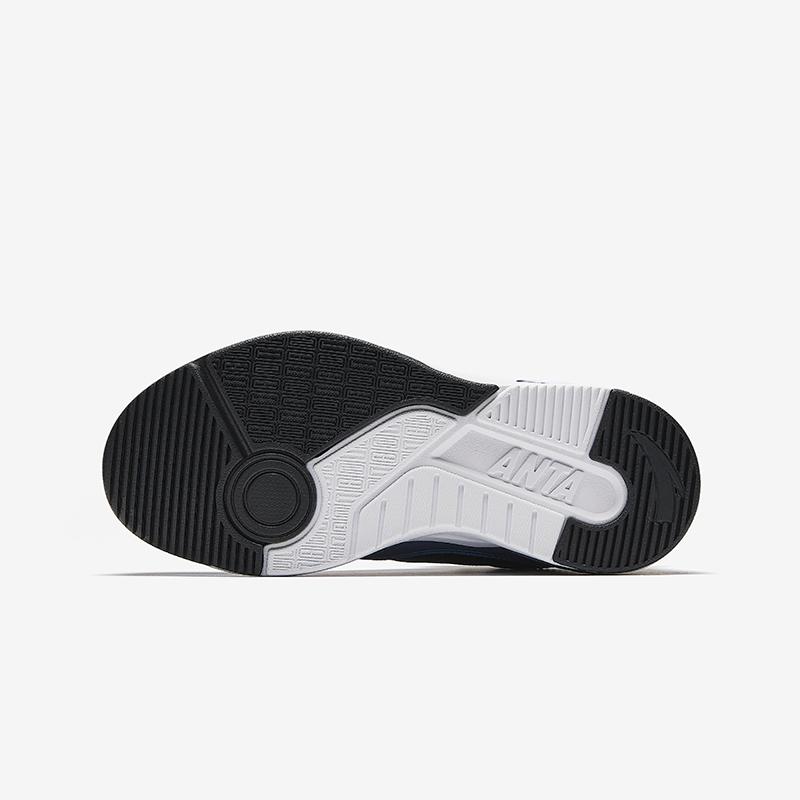 Anta Kids Trendy Versatile Comfortable Lightweight Shock Absorption High-Top Kids Skate Shoes Men Skate Shoes White Black Blue A12448095-3