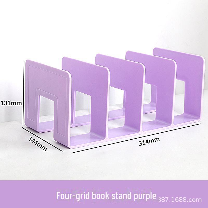 Книжная полка из разноцветного акрила с четырьмя колоннами: Прозрачная стойка для хранения офисных и студенческих настольных принадлежностей