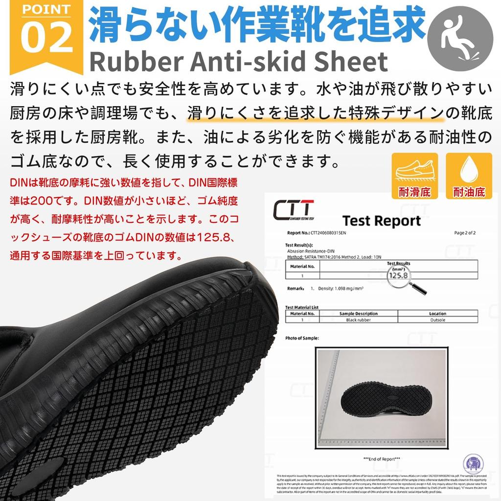 SOARHOPE Самая кухонная обувь для шеф-повара Кухня Легко надевать и снимать 3E Черный [Мировой стандарт Нескользкая Стоячая] Обувь, Обувь, Слипоны, Снимать, Водонепроницаемая,