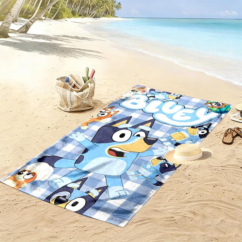 Bluey Print Beach Towel, Large Soft Quick Dry Towel for Beach Camping Swimming