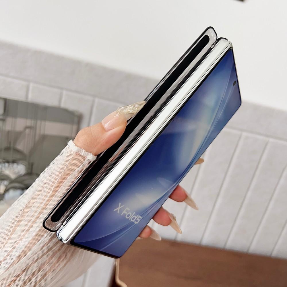 Чехол для VIVO X Fold 5 из ПУ кожи, с защитой шарнира, поддержка беспроводной зарядки, защитная задняя крышка, корпус для телефона VIVO X Fold5