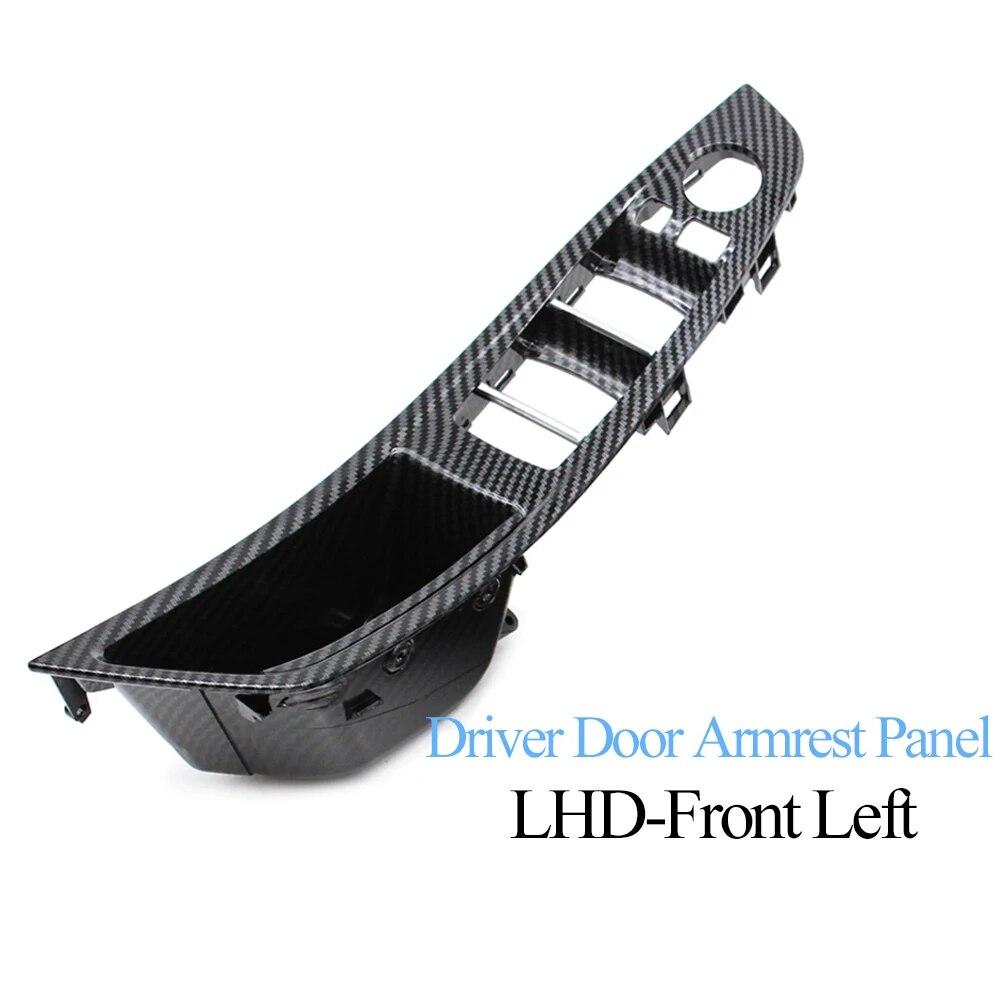 LHD RHD Carbon Fiber Car Interior Door Armrest Pull Handle Panel Trim Set For BMW 5 Series F10 F11 520i 523i 525i 528i 530i 535i