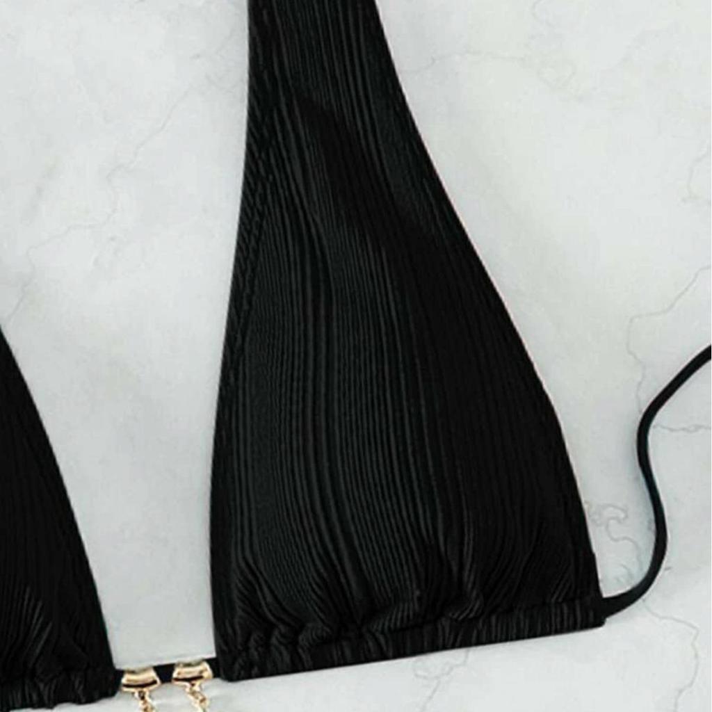 European & American Style 2024 Solid Color Halter Bikini - Hot-selling Swimsuit