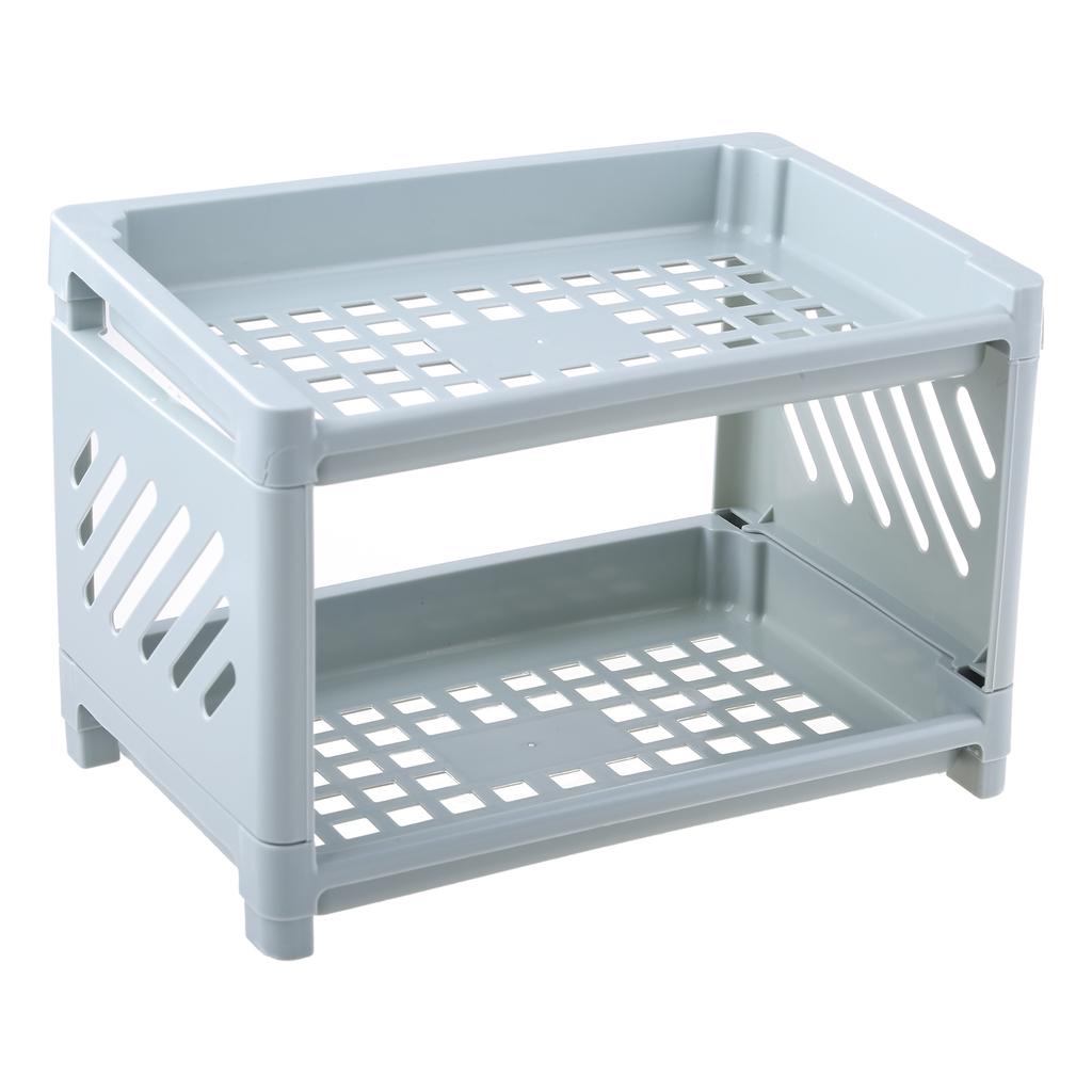 Double Layer Hollow Shelf Plastic Cosmetics Desktop Finishing Bathroom Accessories Organizer Storage Rack 2 Tier Shelf