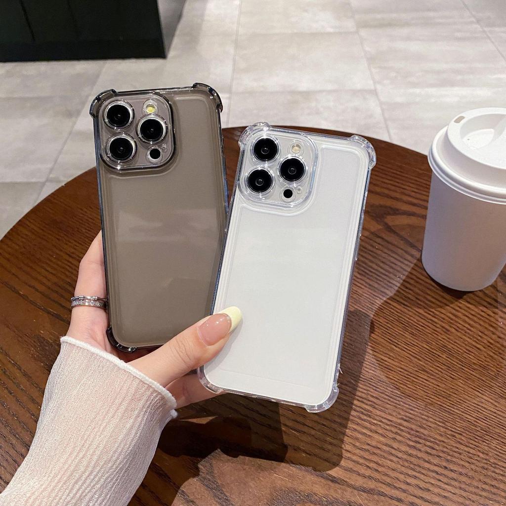 Прозрачный черный защитный чехол с защитой от падений по углам для iPhone 17 Pro Max
