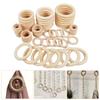 40Pcs Unfinished Wood Rings for Craft Rings Pendant and Connectors 8 Size 15-50mm Wood Rings Circles for Jewelry Making