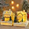 Christmas House Miniature Reusable Decorative Warm Light Energy Saving Christmas Decorations for Home Decor