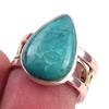 Кольцо из двухцветного серебра 925 пробы с натуральным тибетским бирюзовым камнем S.6.5 T6n28