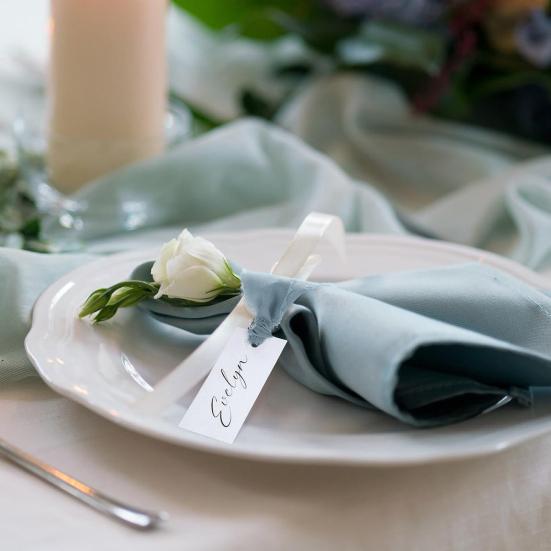 Handwritten Business Cards 50 Sheets Blank Textured Paper Cards with Chiffon Ribbon Wedding Invitations Table Name Tags for Party Banquet Office Decor