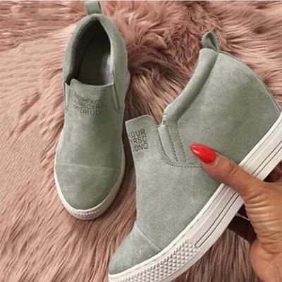 Женские ботильоны на танкетке, весенние женские туфли на высоком каблуке и платформе, увеличивающие рост, женская эластичная лента, модная повседневная обувь