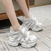 Fashion 10CM Women Mesh Chunky Sneakers Autumn High Platform Shoes High Heels Wedges Casual Shoes Woman Breathable Sports Dad Sneakers