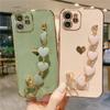 Чехол для телефона с мягким покрытием Love Heart для Iphone 14 13 12 11 Pro Max Xs Max Xr 14 Plus 14pro, противоударный чехол для браслета-цепочки на запястье