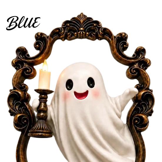 Retro Wall Lamp Halloween Ghost Lamp Gothic Resin 3D Frame Art Led Candle Light Vintage Sculpture with LED for Living Room Home Decor Cute Night