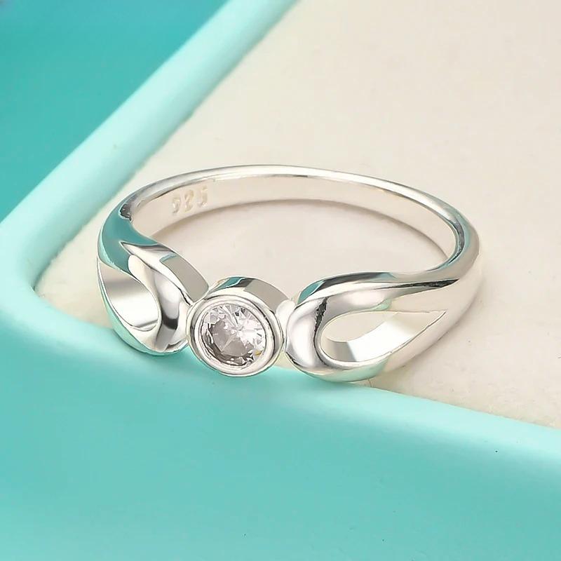 925 Sterling Silver Angel's Eye Zircon 7-10# Ring for Women Wedding Party Fashion Charm Jewelry