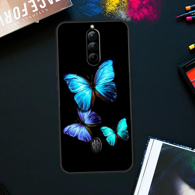 Blue Butterflies Nursery Case For ZTE Nubia Red Magic 8 8S Pro Plus RedMagic 9 Pro Plus 6 7 6S 7S Pro 5S 6R 5G Cover