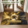 Crystal Velvet Square Rug Custom NameBoston Bruins Pattern Non Slip Home Floor Decor Rug