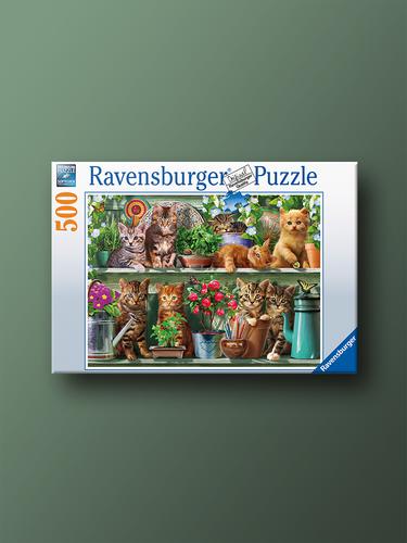 Cats on Garden Shelf 500 Piece Ravensburger Jigsaw Puzzle