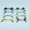 Retro Round Glasses Small Frame Metal Sunglasses Hippie Cute Funny Small Circle Eyewear Unisex Outdoor Travel Sun Glasses