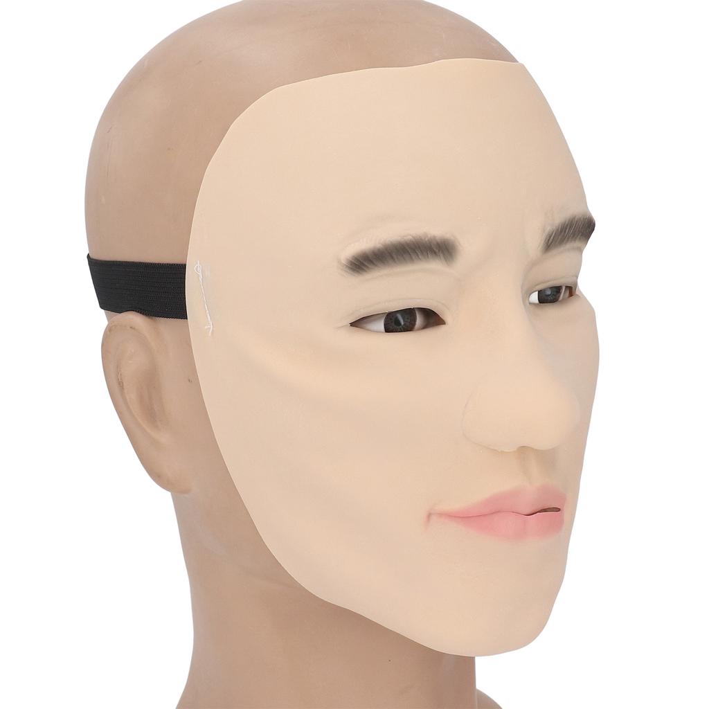 Латексная маска для лица, мягкая эластичная многоразовая, полулицевая, мужская, реалистичная, для косплея, латексная, для вечеринок и вечеринок