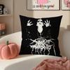 Black Metal Norwegian Art DDarkthrone Pillow Cushion Cover Pillowcase Short Plush Invisible zipper Room Sofa Cushion Cover