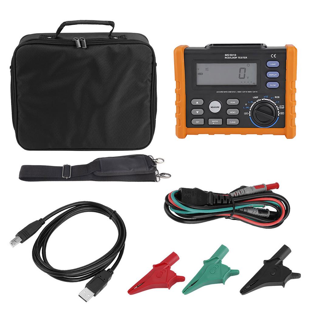 PEAKMETER MS5910 Digital Resistance Meter RCD Loop Resistance Tester Multimeter