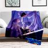 "Fantasy Purple Mage Sword Art Print"Blanket Lightweight Flannel Throw Blanket for Sofa, Bed, Travel, Camping, Livingroom, Office, Couch, Ch