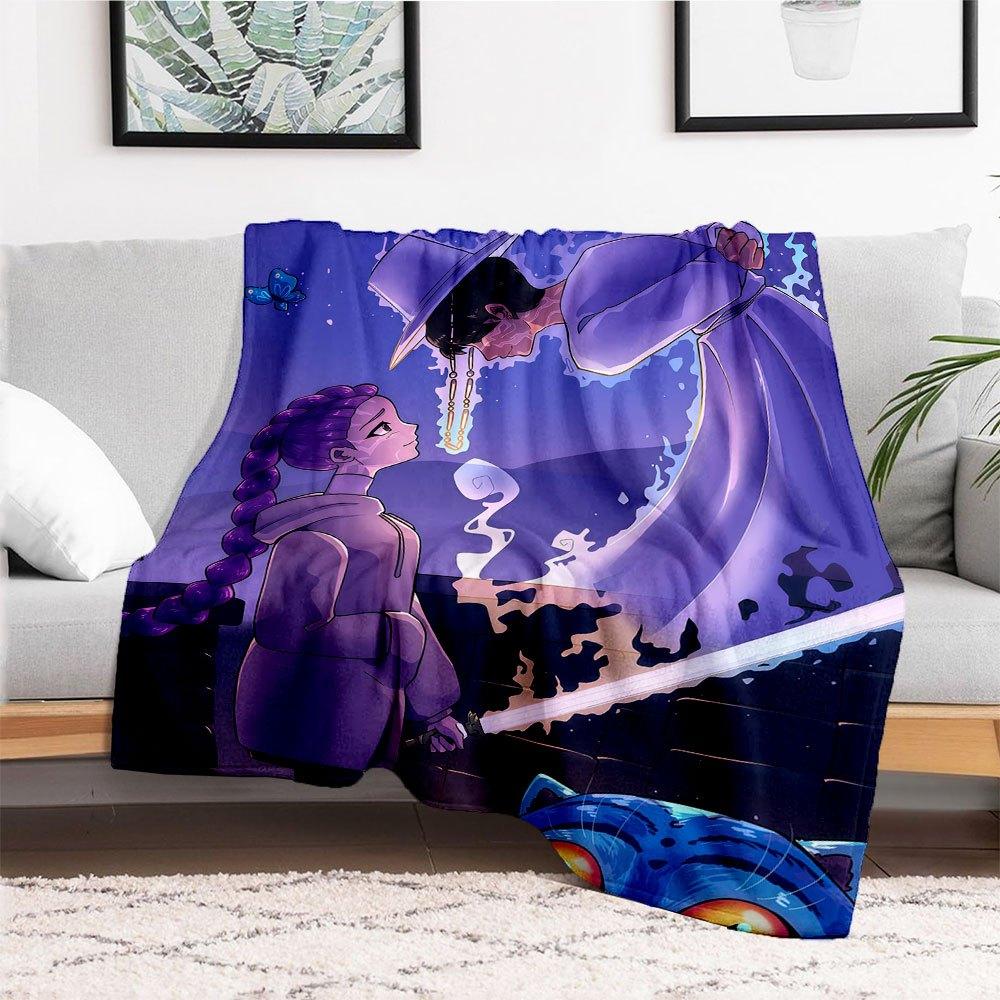 "Fantasy Purple Mage Sword Art Print"Blanket Lightweight Flannel Throw Blanket for Sofa, Bed, Travel, Camping, Livingroom, Office, Couch, Ch