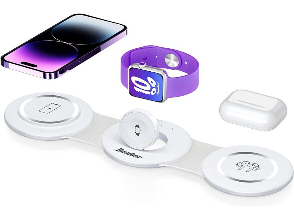 Foldable 3-in-1 Wireless Charger for Mobile, Apple Watch, Magsafe, Huawei