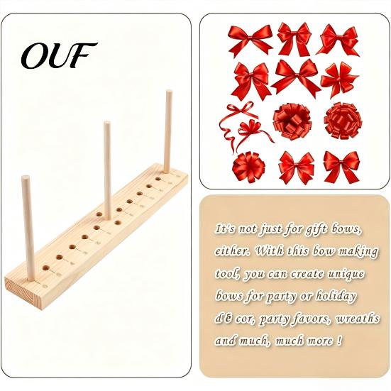 Gift Packaging Supplies Bow Maker for Ribbon, Wooden Wreath Tool, Multipurpose Bowknot Decorative Ribbon Tool Packing Party Decorations Hair