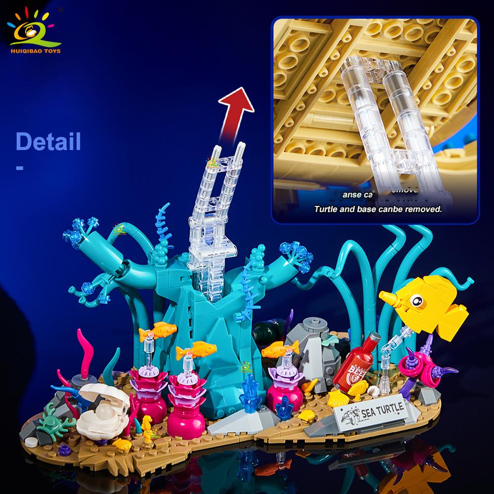 1271Pcs Moc Sea Turtle Model Building Block Fish Animal Series Brick Construction Toy For Children Desk Home Decoration