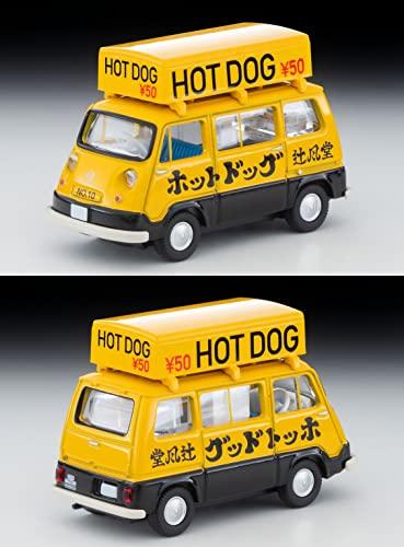 TOMYTEC Tomica Limited Vintage 1/64 Scale LV-201a Subaru Sambar Light Van Hot Dog Vendor (Yellow/Black) with Figure (Finished Product)
